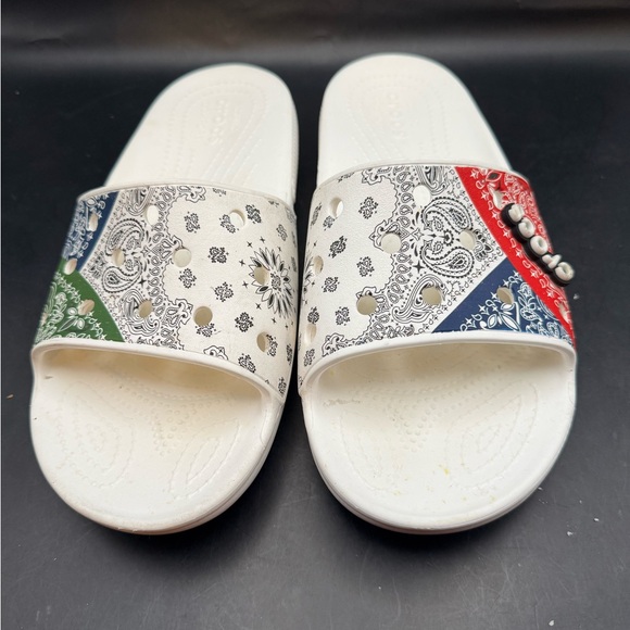 CROCS Other - Crocs Classic Bandana Slide Paisley Slip On Sandals Men Size 10 Women’s Size 12